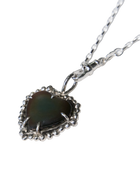 Black Rainbow Heart Necklace - Sterling Silver