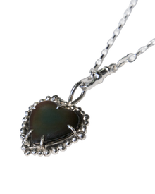 Black Rainbow Heart Necklace - Sterling Silver