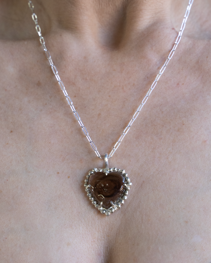 Remember Me Hair Heart Necklace - Sterling Silver