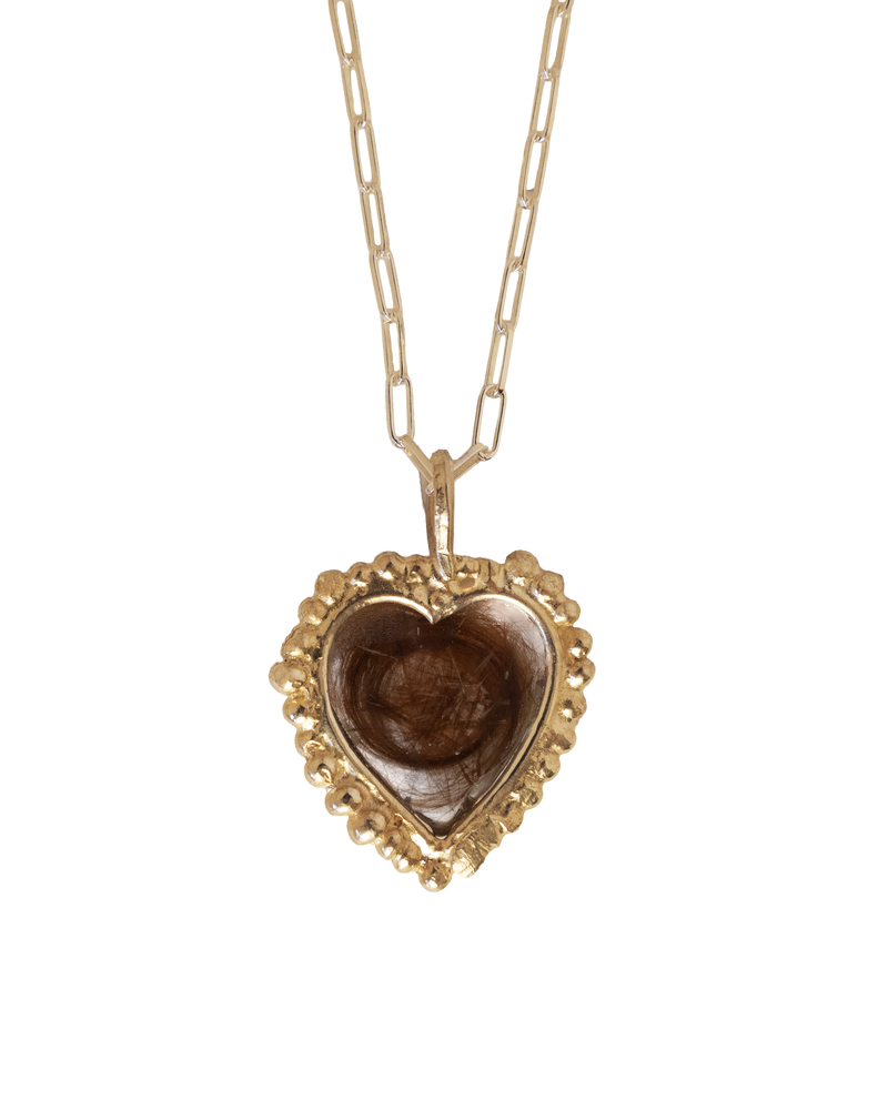 Remember Me Hair Heart Necklace - Solid 9k Gold