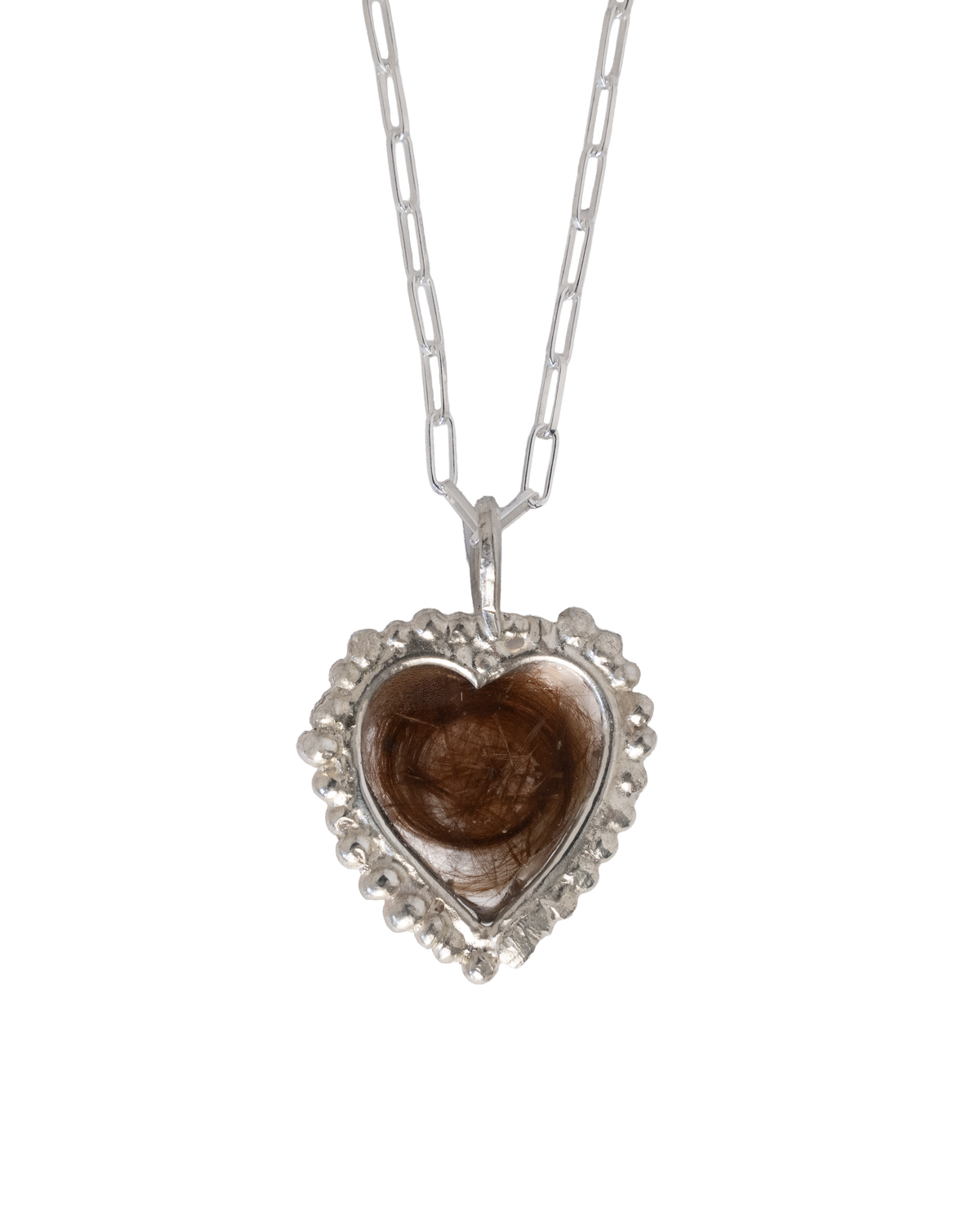 Remember Me Hair Heart Necklace - Sterling Silver
