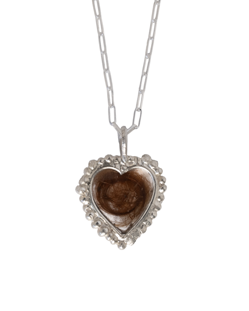 Remember Me Hair Heart Necklace - Sterling Silver