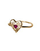 Ruby Rays Heart of Hearts Ring - Solid 9K Gold
