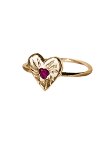 Ruby Rays Heart of Hearts Ring - Solid 9K Gold