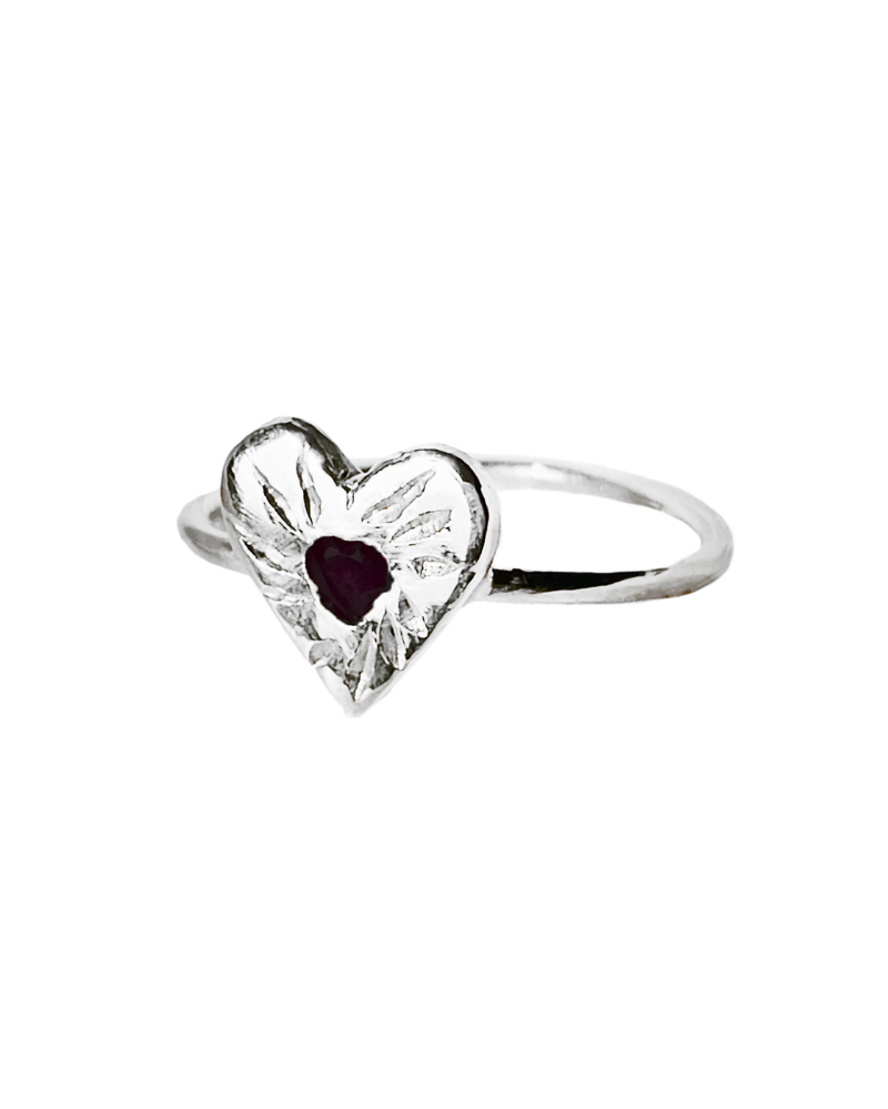 Ruby Rays Heart of Hearts Ring - Sterling Silver