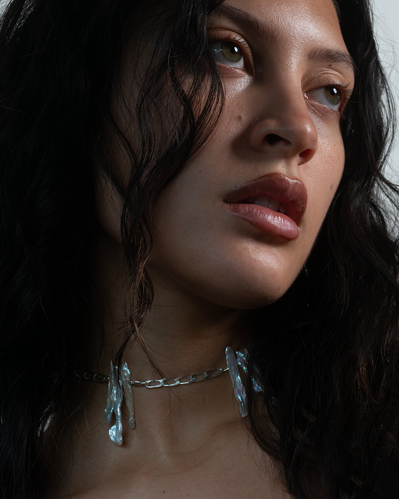 Sabre Pearl Choker - Sterling Silver