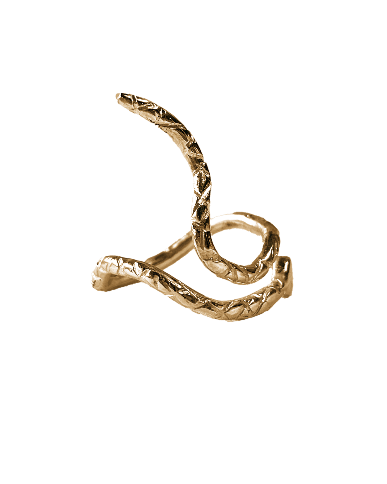 Serpentine Snake Ring - Solid 9K Gold