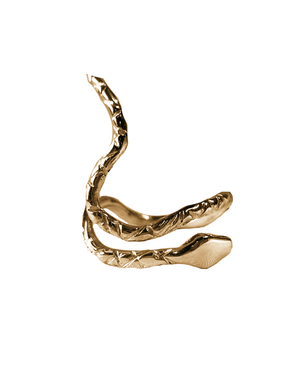 Serpentine Snake Ring - Solid 9K Gold