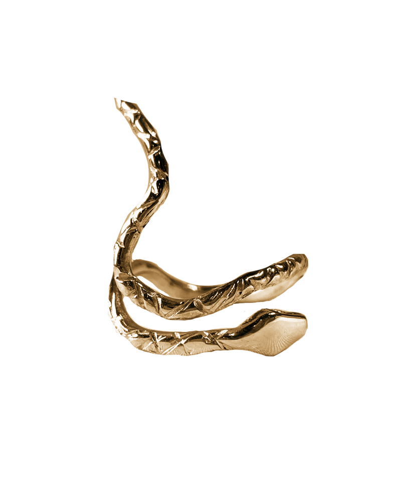 Serpentine Snake Ring - Solid 9K Gold