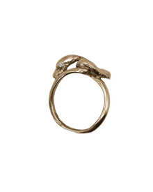 Serpent & the Swan Love Knot Ring - 9K Solid Gold