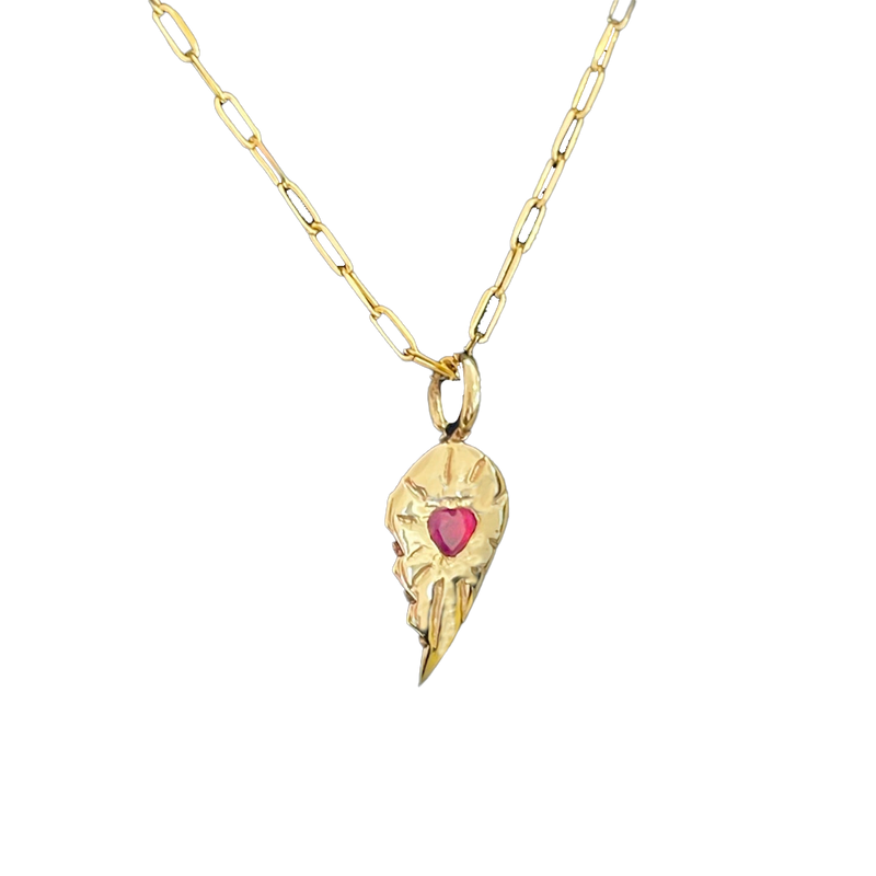 Ruby Rays Matching Heart Necklaces