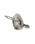 Seashell Pearl Safety Pin Earring - Sterling Silver