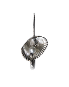 Seashell Pearl Safety Pin Earring - Sterling Silver