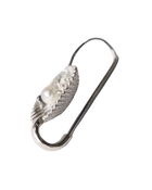 Seashell Pearl Safety Pin Earring - Sterling Silver