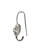 Seashell Pearl Safety Pin Earring - Sterling Silver