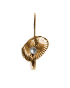 Seashell Pearl Safety Pin Earring - Sterling Silver