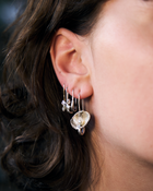 Seashell Pearl Safety Pin Earring - Sterling Silver