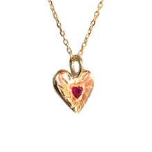 Ruby Rays Heart of Hearts Necklace - Solid 9K Gold
