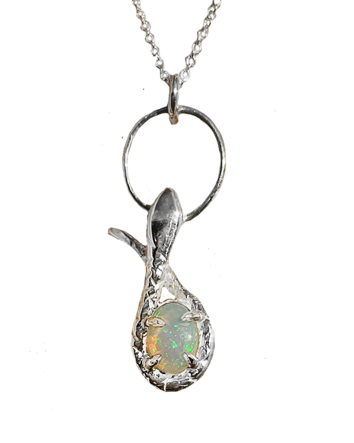 Serpent & the Opal Necklace - Sterling Silver