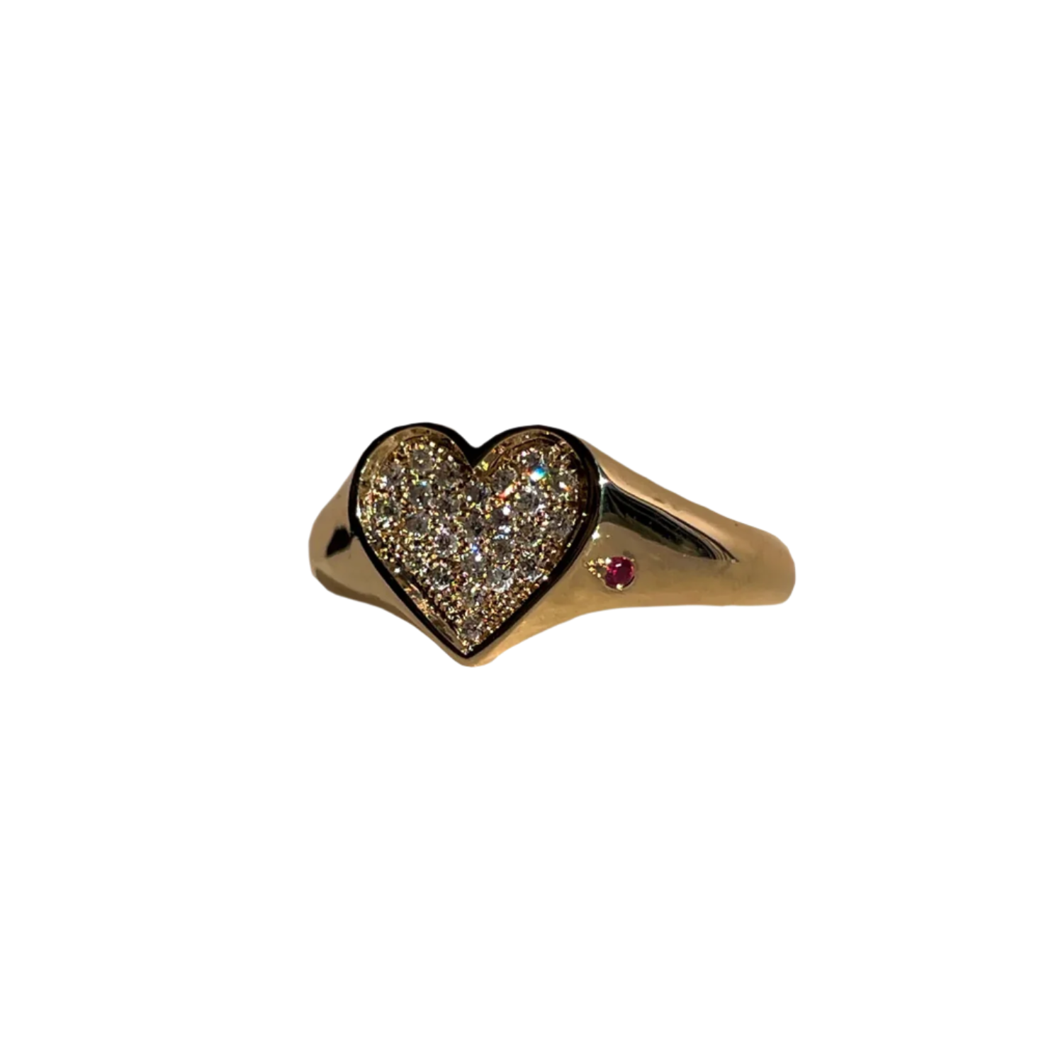 Pavé Diamond Bleeding Heart Ring - 9K Solid Gold