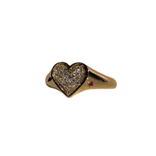 Pavé Diamond Bleeding Heart Ring - 9K Solid Gold