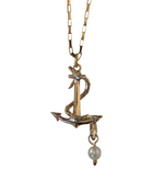 Serpent's Anchor Necklace - Solid 9K Gold