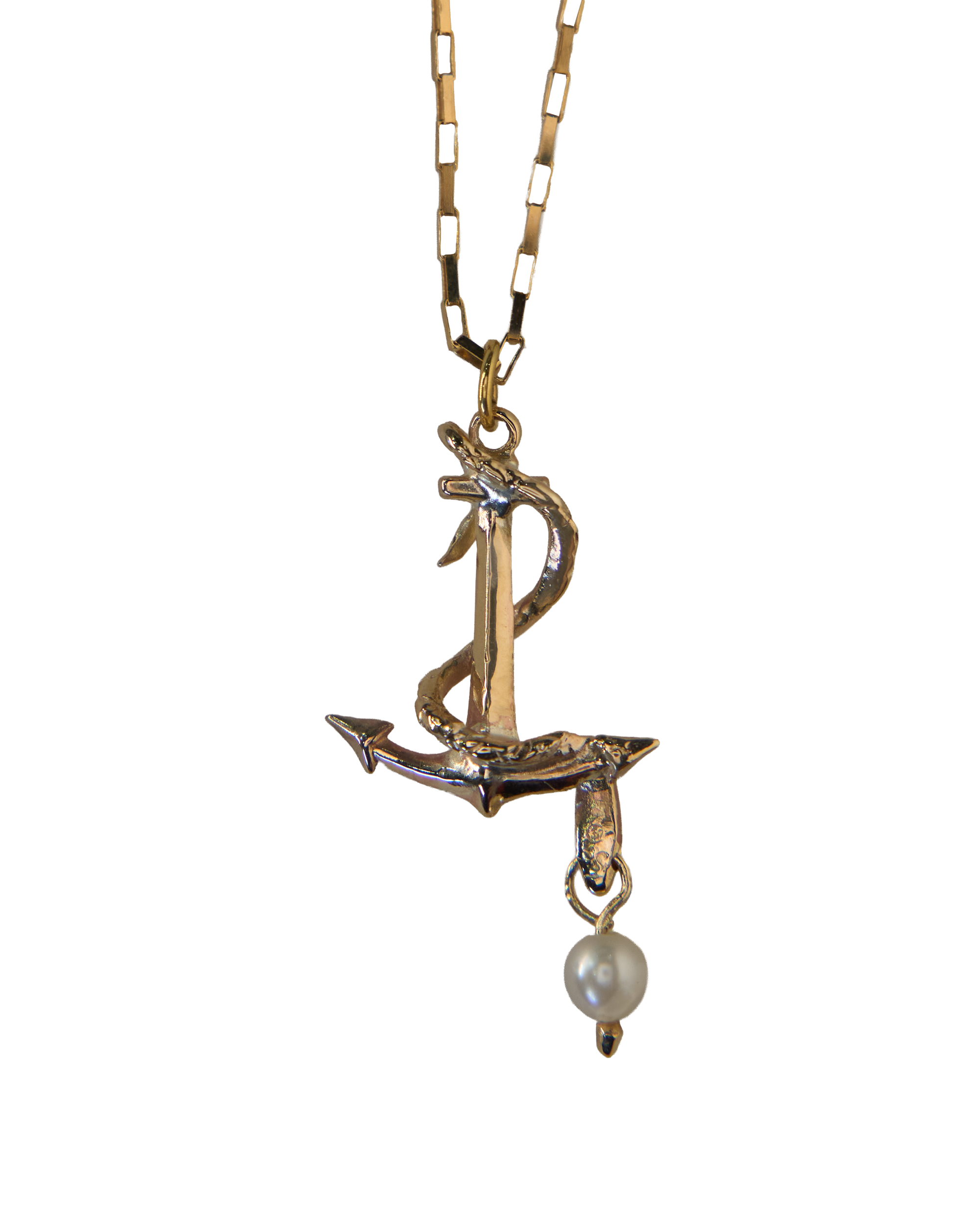 Serpent's Anchor Necklace - Solid 9K Gold