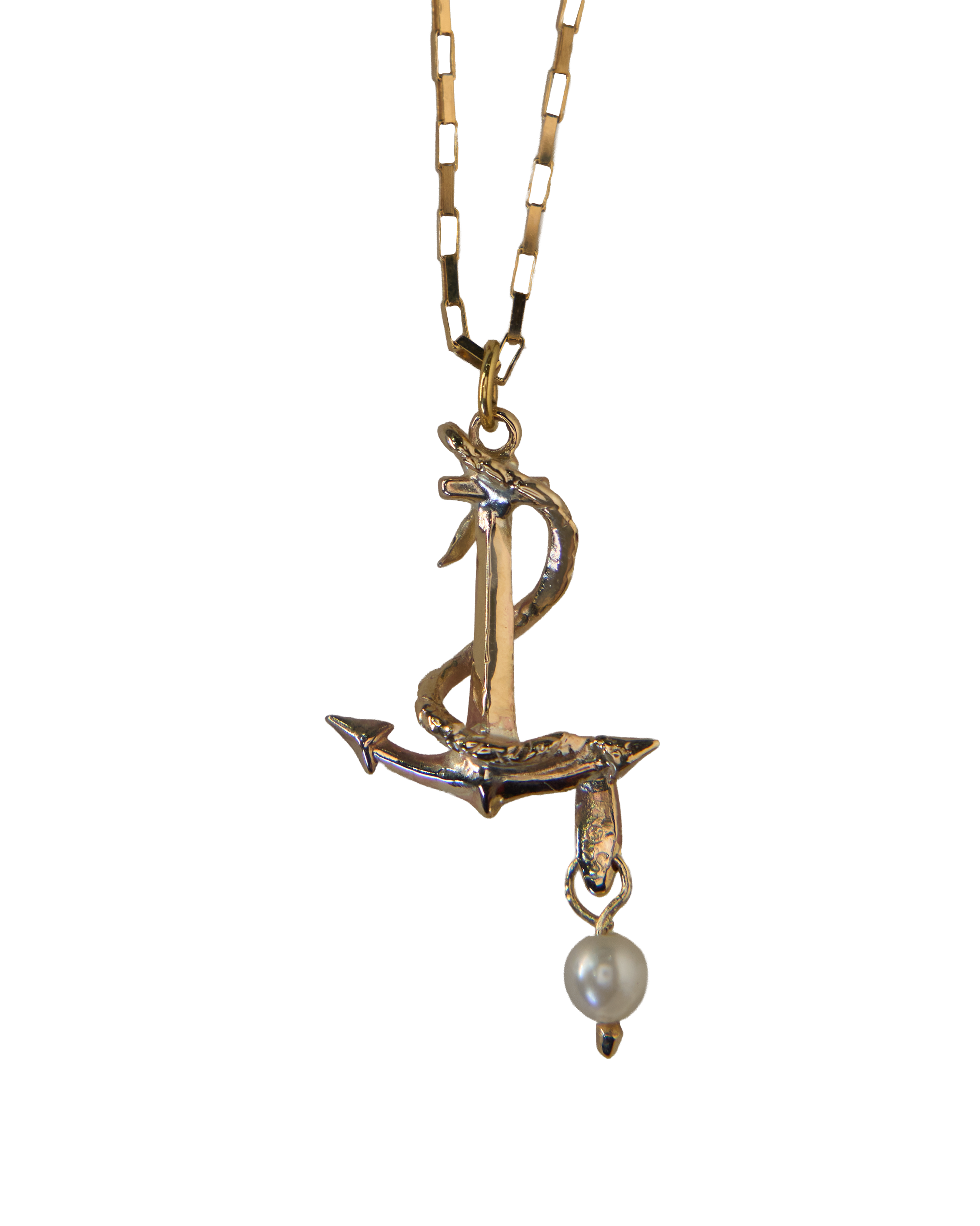 Serpent's Anchor Necklace - Solid 9K Gold