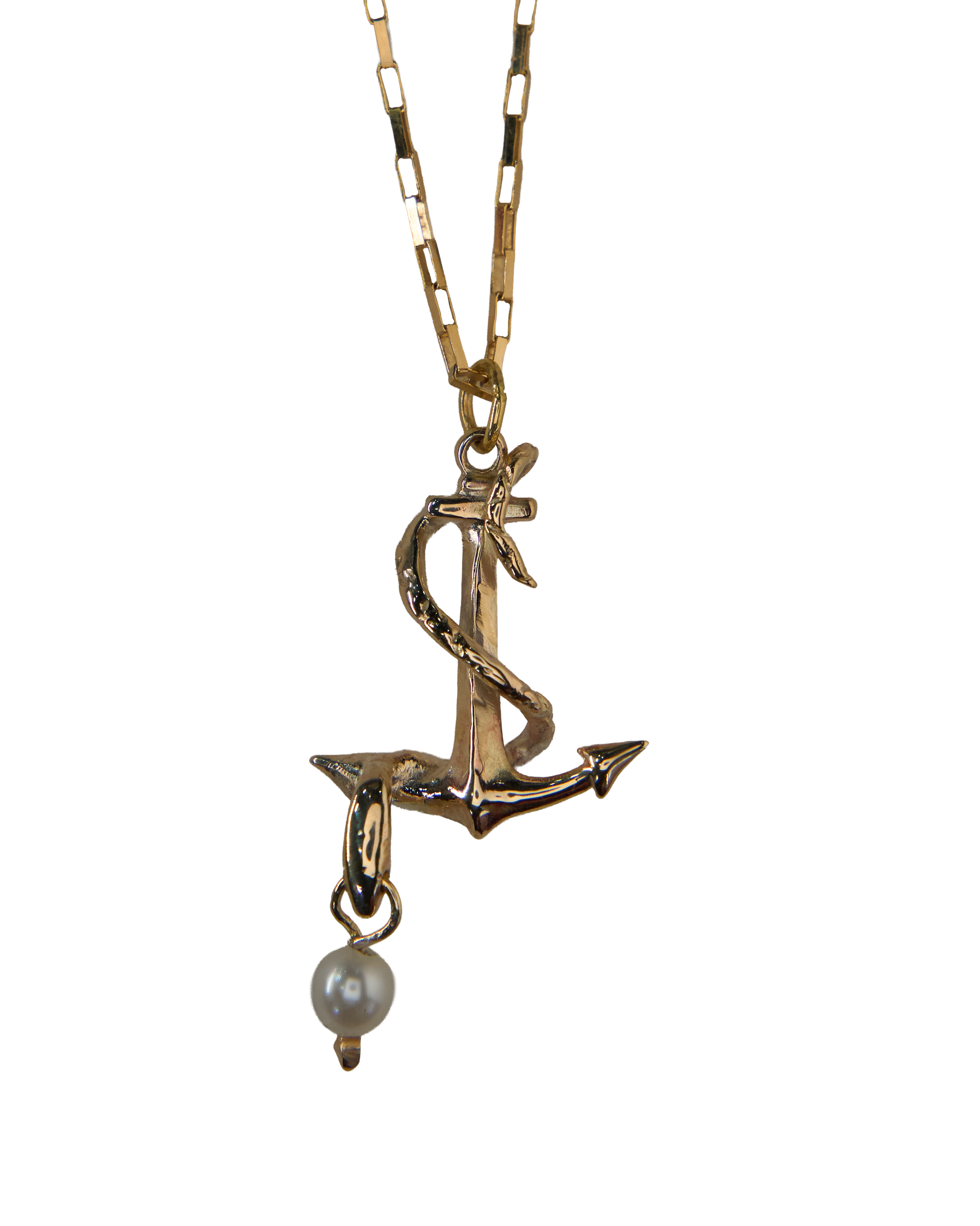 Serpent's Anchor Necklace - Solid 9K Gold