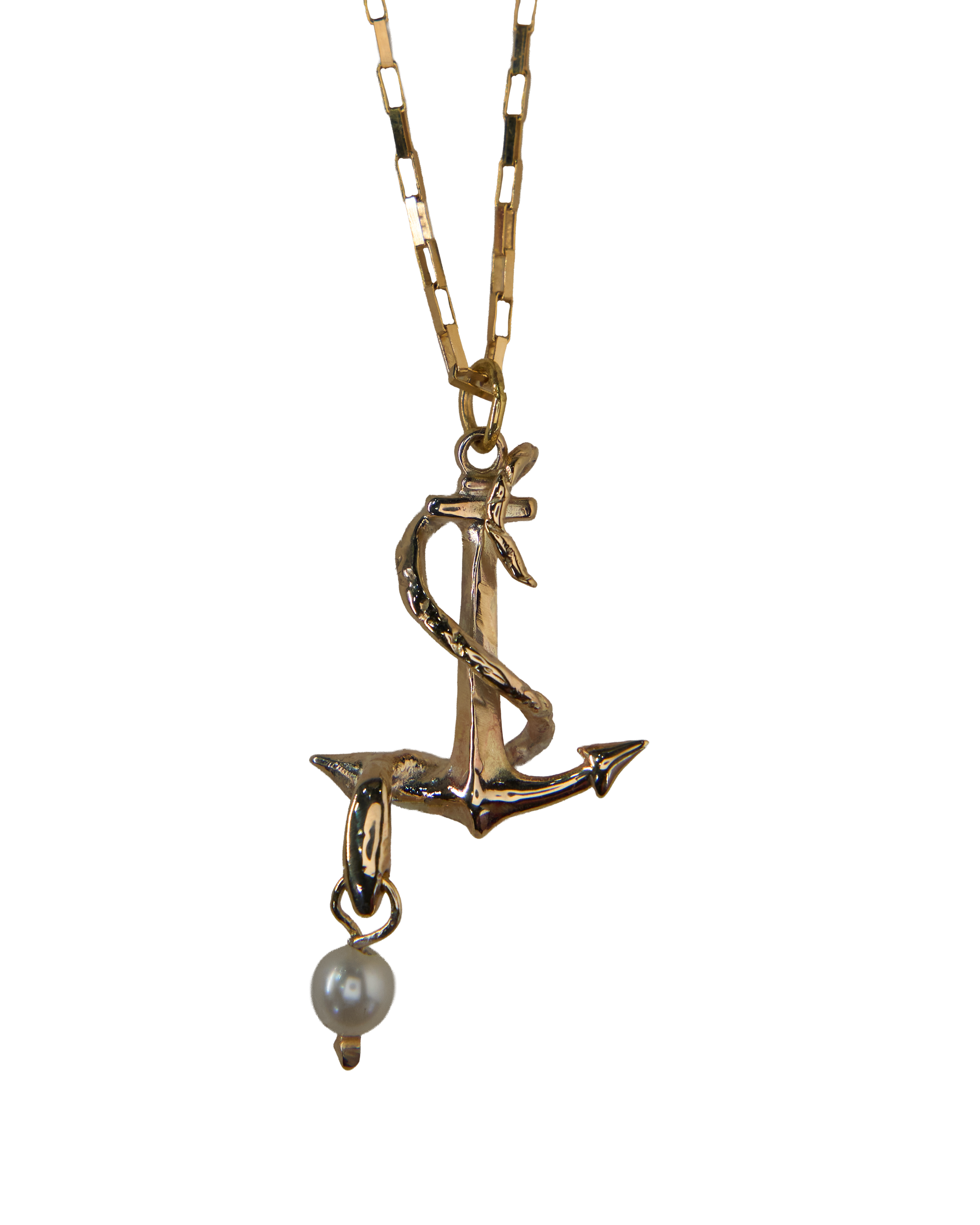 Serpent's Anchor Necklace - Solid 9K Gold