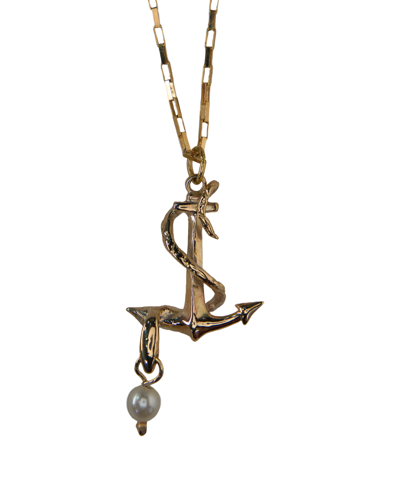Serpent's Anchor Necklace - Solid 9K Gold
