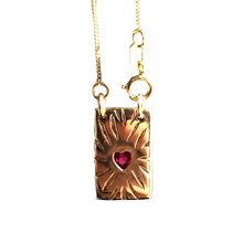 Ruby Rays Talisman Necklace - Solid 9K Gold