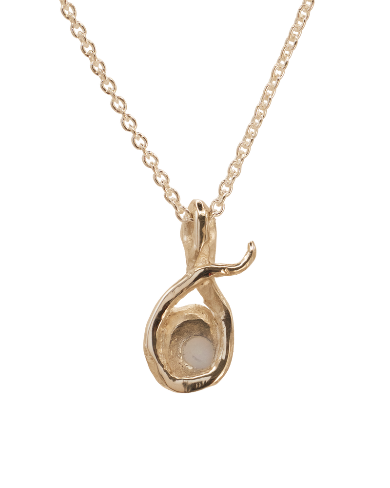 Serpent & the Opal Necklace - Solid 9K Gold