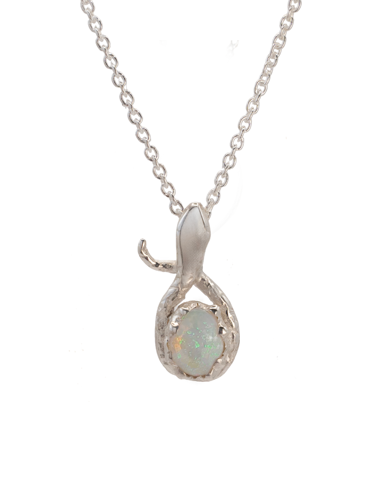 Serpent & the Opal Necklace - Sterling Silver