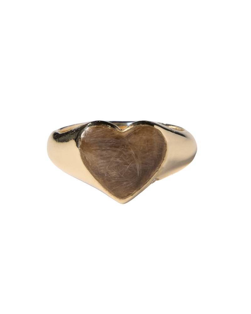 Bleeding Heart Hair Ring - Solid 9K Gold