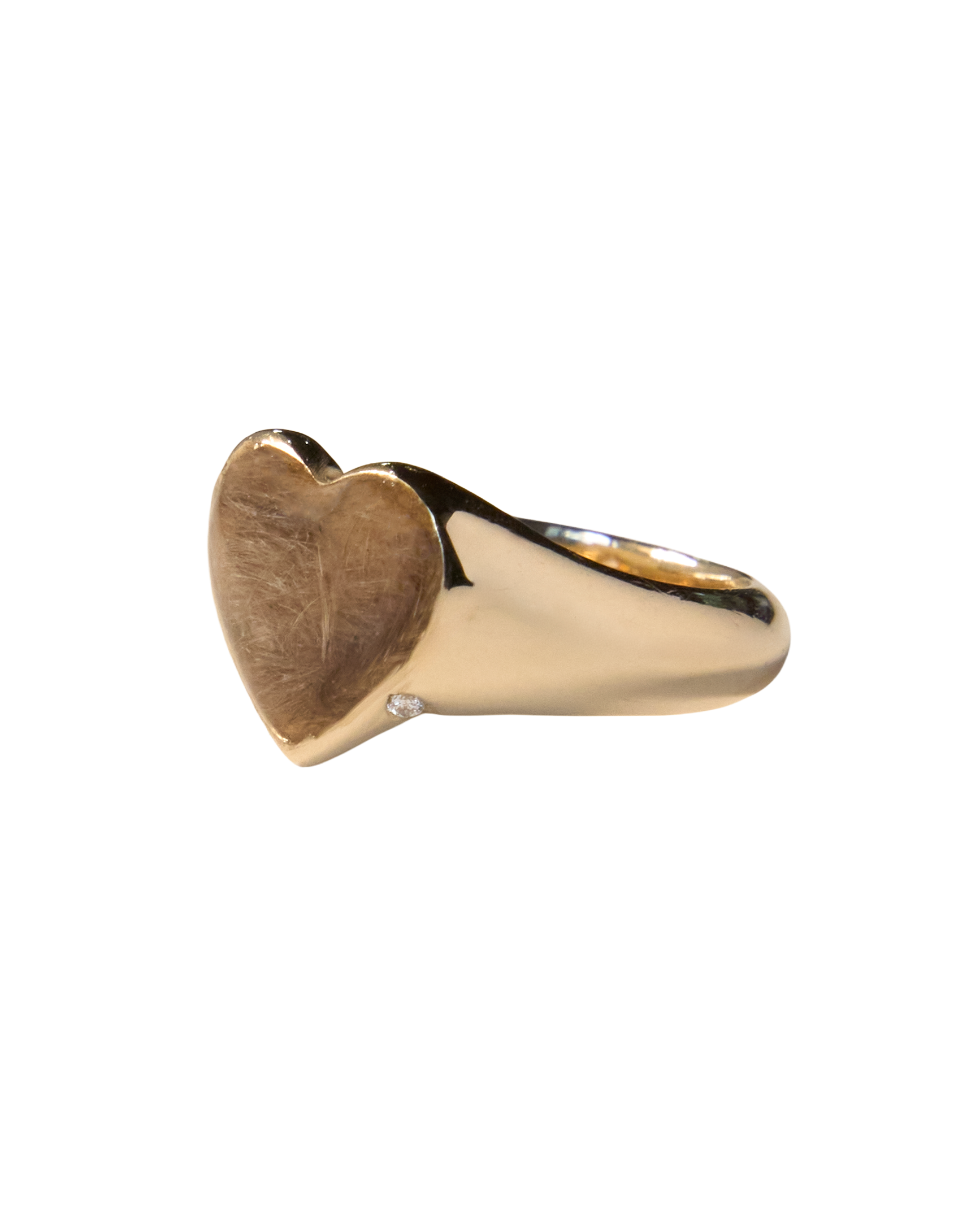 Bleeding Heart Hair Ring - Solid 9K Gold