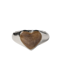 Bleeding Heart Hair Ring - Sterling Silver