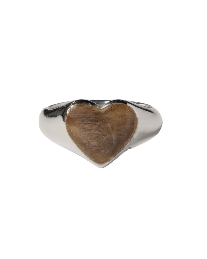 Bleeding Heart Hair Ring - Sterling Silver