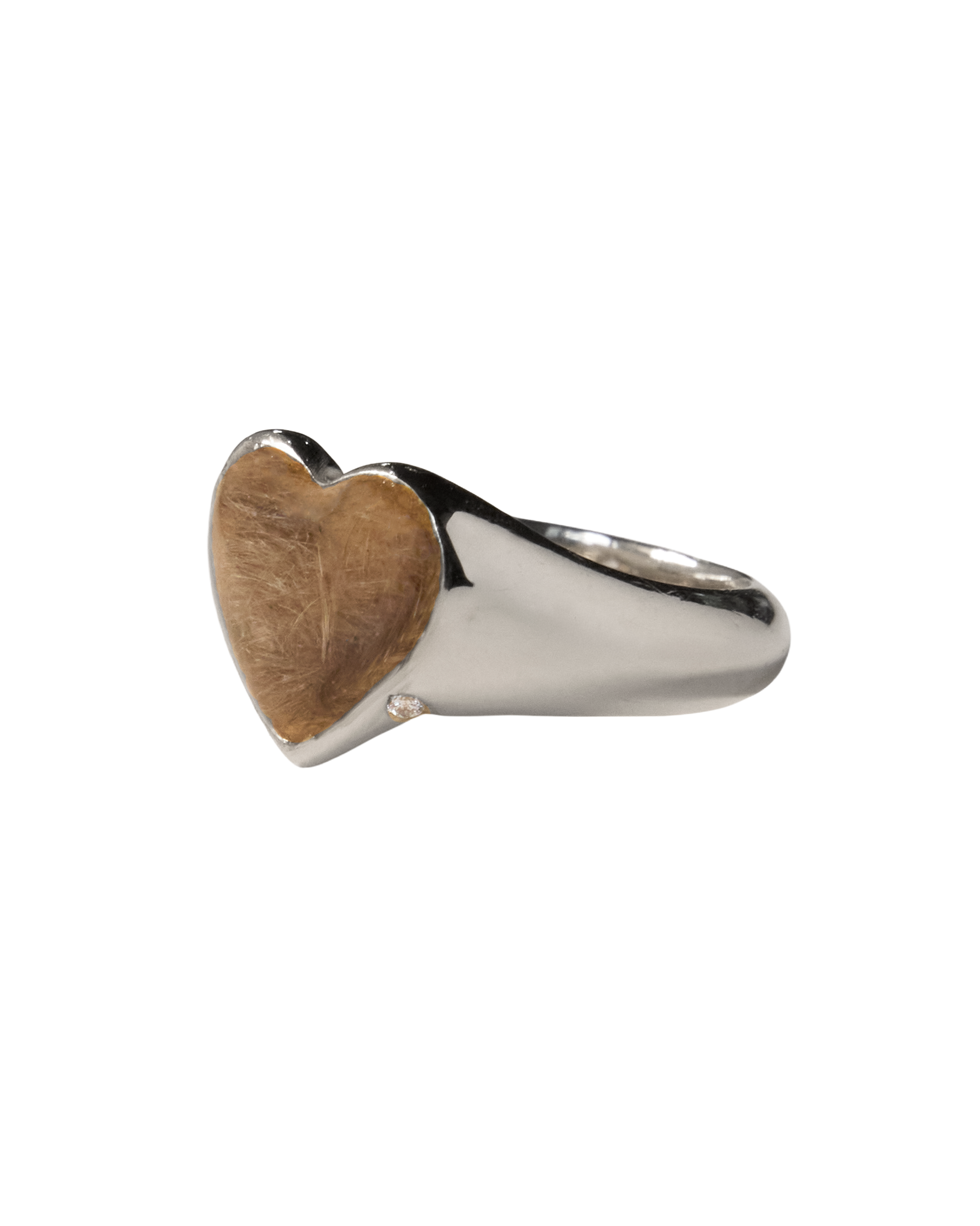 Bleeding Heart Hair Ring - Sterling Silver