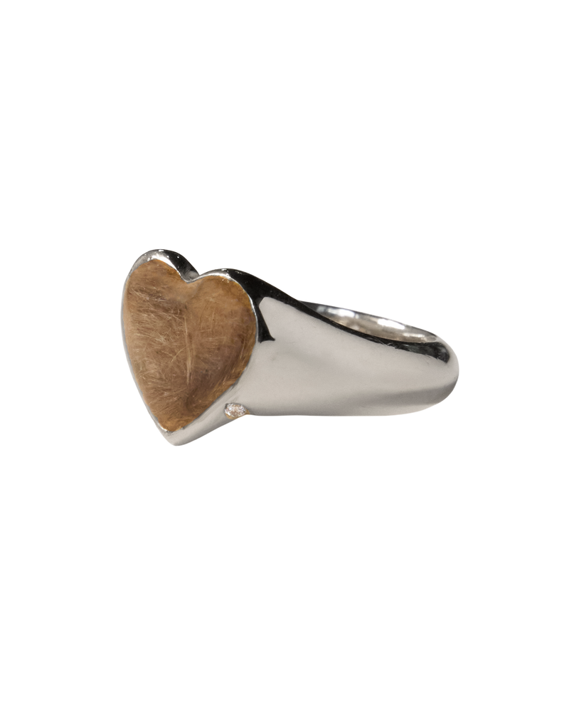 Bleeding Heart Hair Ring - Sterling Silver