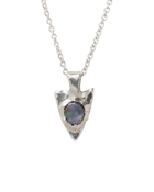Opal Spade Pendant - Solid Sterling Silver