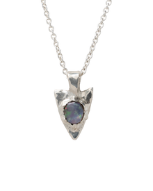 Opal Spade Pendant - Solid Sterling Silver