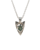 Pastel Sapphire Spade Pendant - Solid Sterling Silver
