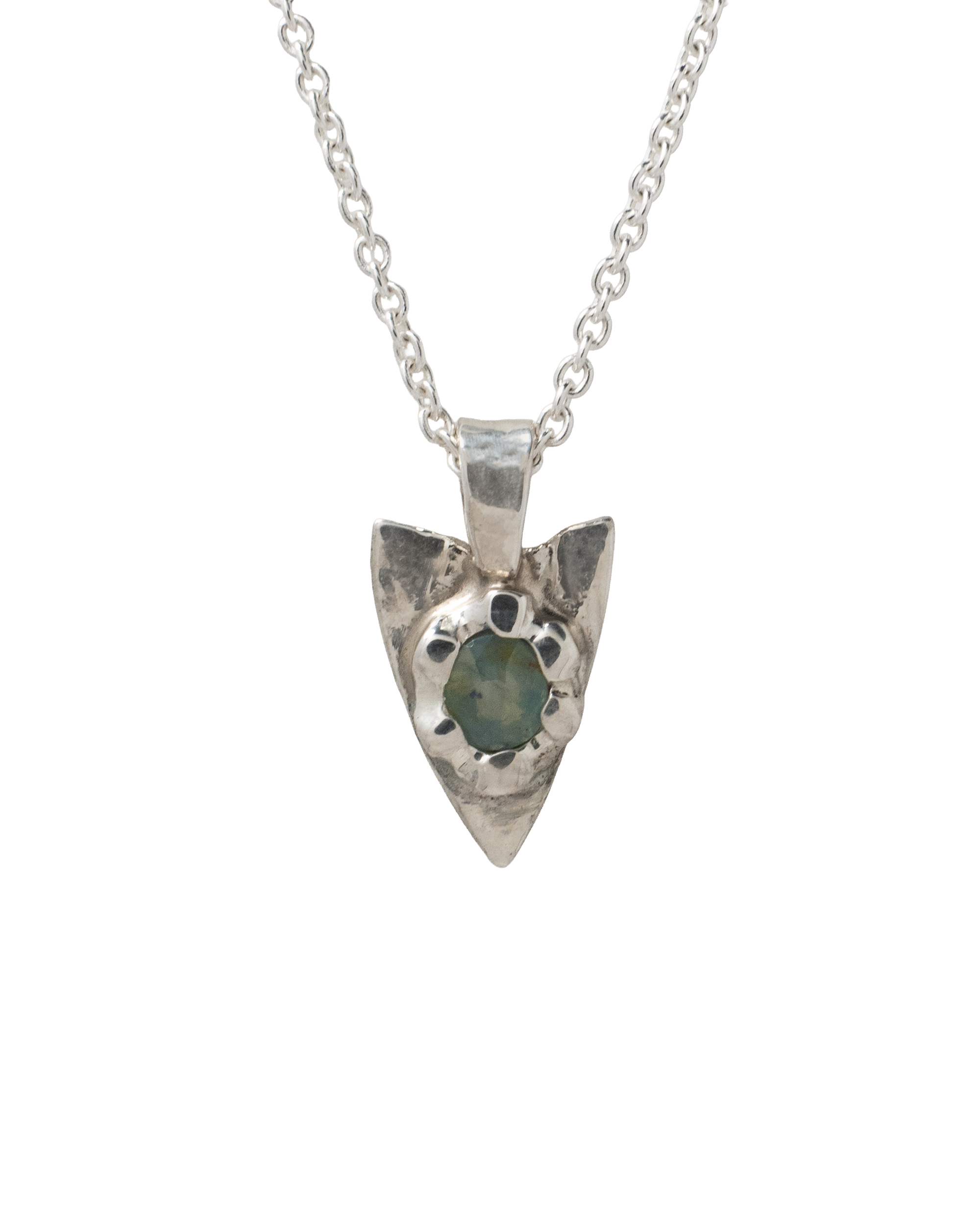 Pastel Sapphire Spade Pendant - Solid Sterling Silver