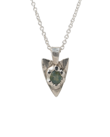Pastel Sapphire Spade Pendant - Solid Sterling Silver