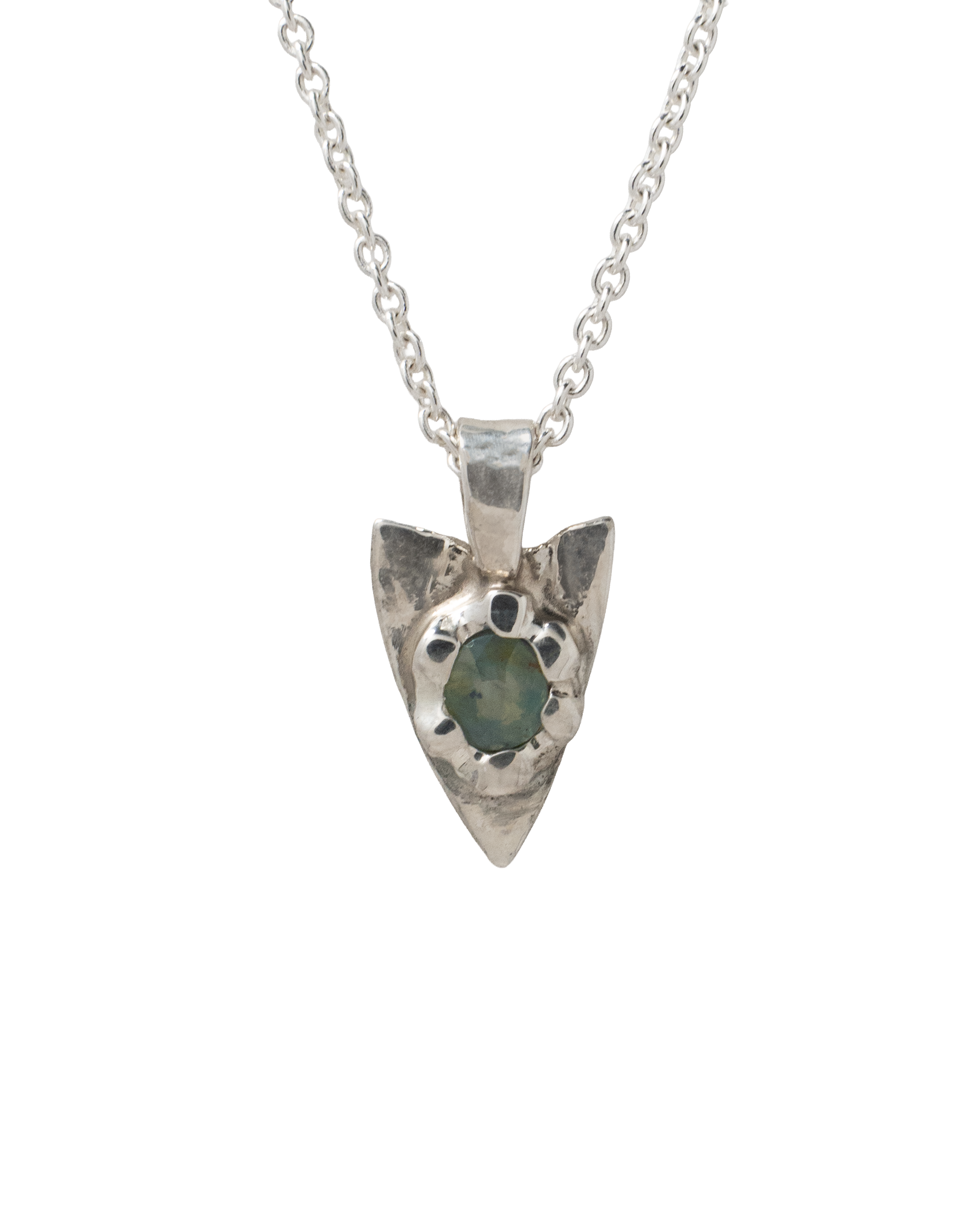 Pastel Sapphire Spade Pendant - Solid Sterling Silver