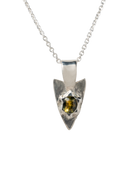 Parti Sapphire Spade Pendant - Solid Sterling Silver