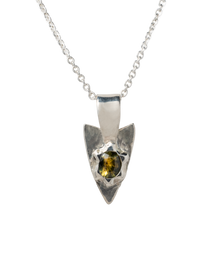 Parti Sapphire Spade Pendant - Solid Sterling Silver