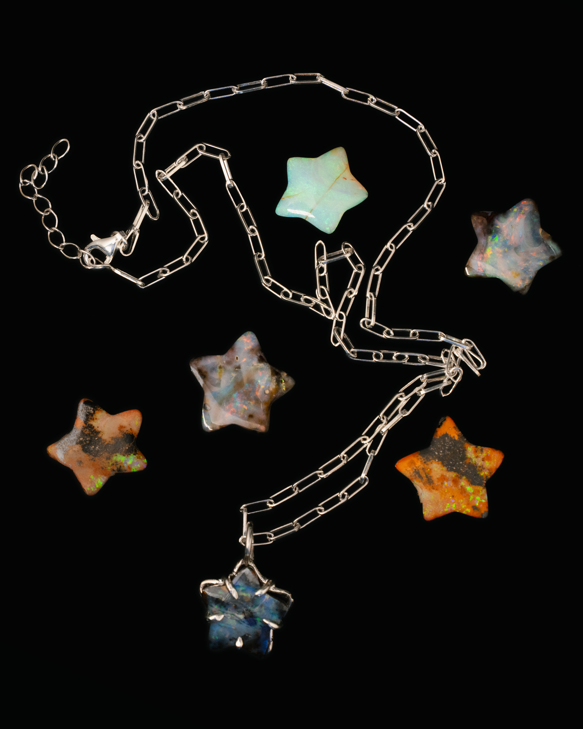 Starlight Opal Necklace - Sterling Silver