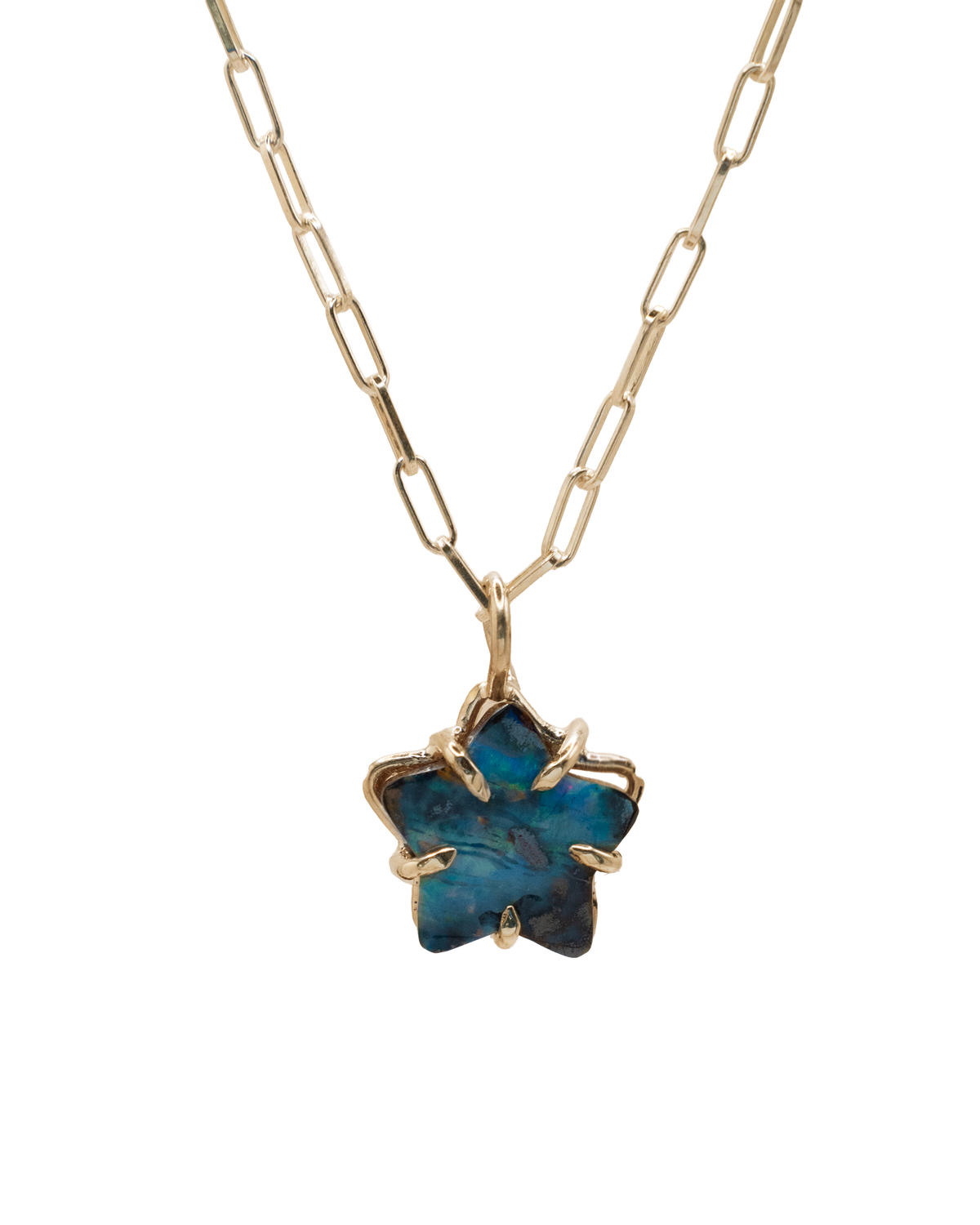 Starlight Opal Necklace - 9K Solid Gold